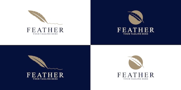 Feather logo-ontwerpinspiratie voor recht en zaken