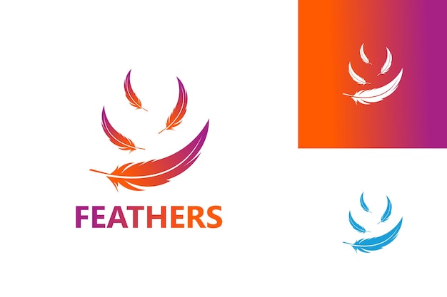 Feather logo template design vector, embleem, ontwerpconcept, creatief symbool, pictogram