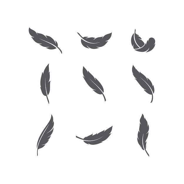 Feather logo template vector icon