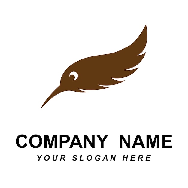 Feather logo vector met slogan sjabloon