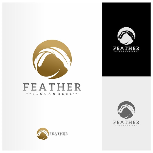 Feather logo vector ontwerpsjabloon Eenvoudige Feather logo concepten