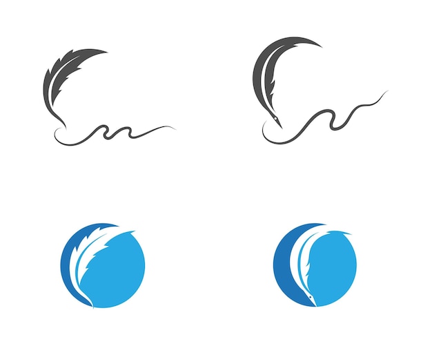 깃털 로고 벡터 템플릿 기호