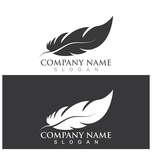 Feather logo and vector template