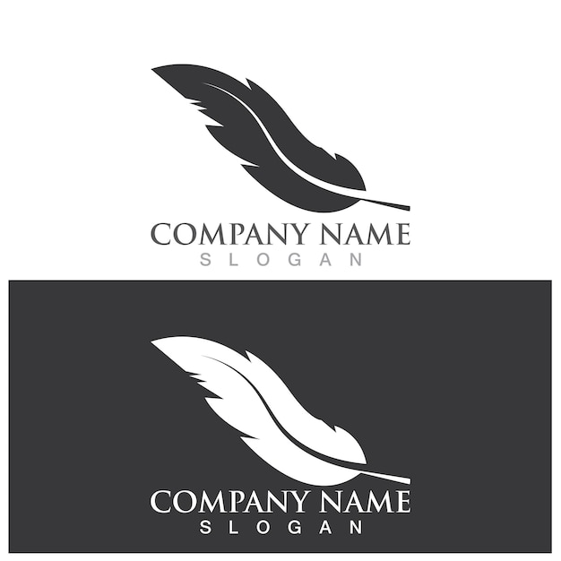 Feather logo and vector template