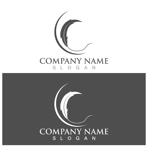 Feather logo and vector template