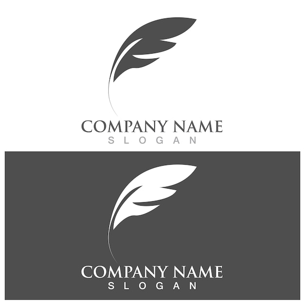 Feather logo and vector template