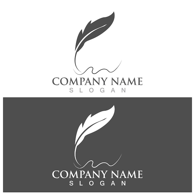 Feather logo and vector template