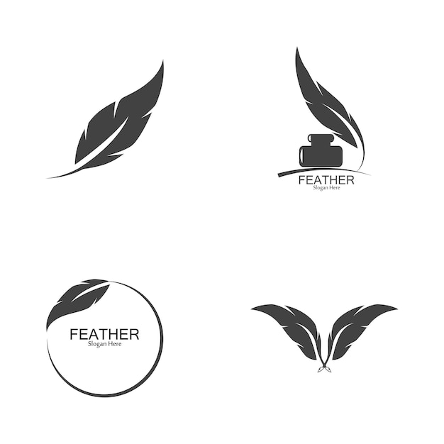 Feather logo vector template