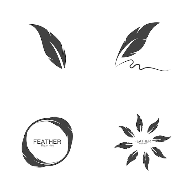 Feather logo vector template