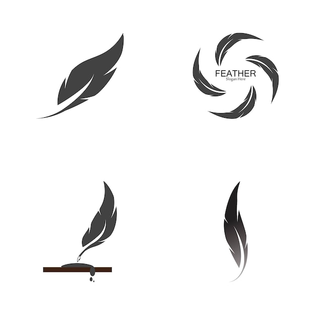 Feather logo vector template