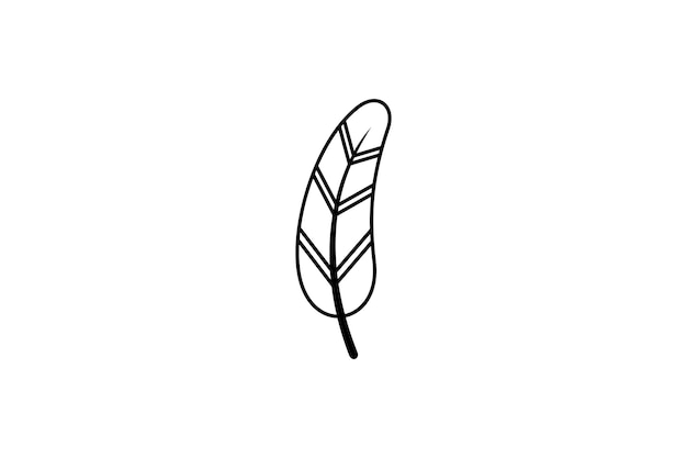 feather logo with simple line art design style