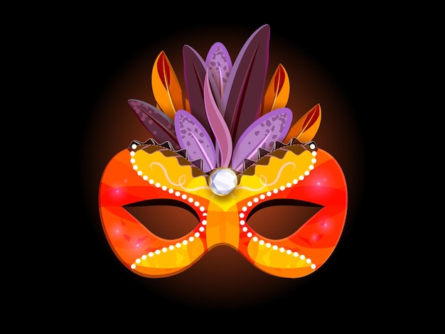 Feather mask carnival party eps vector design