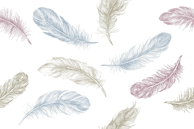 Feather pattern hand drawn style