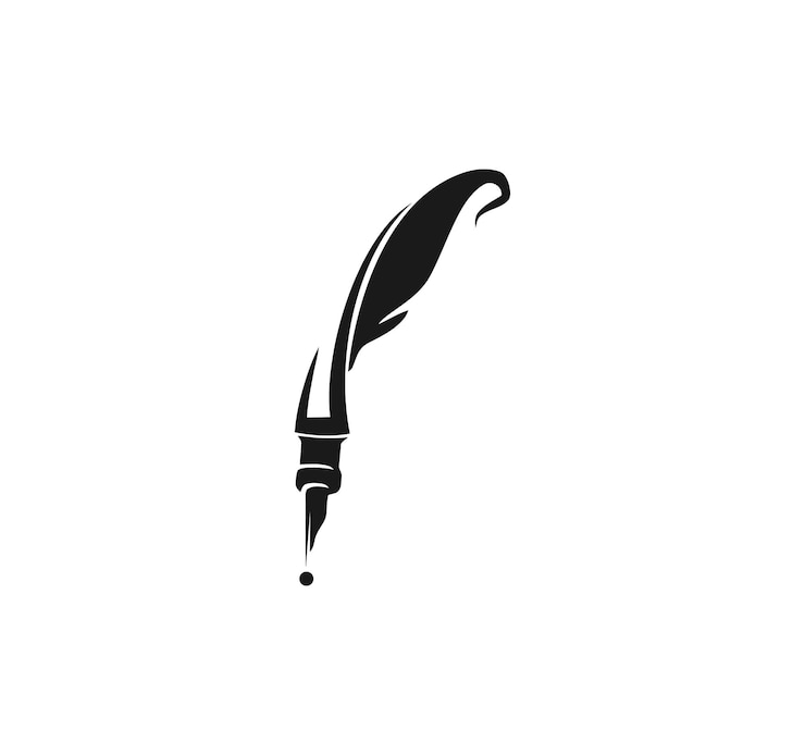 Vector feather pen logo design