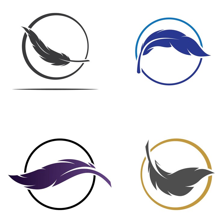 Feather pen Logo template