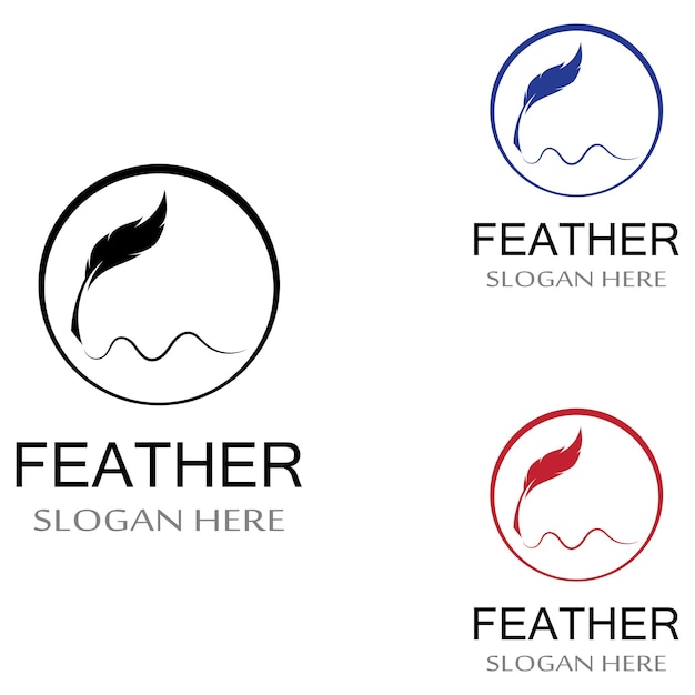 Feather pen Logo template