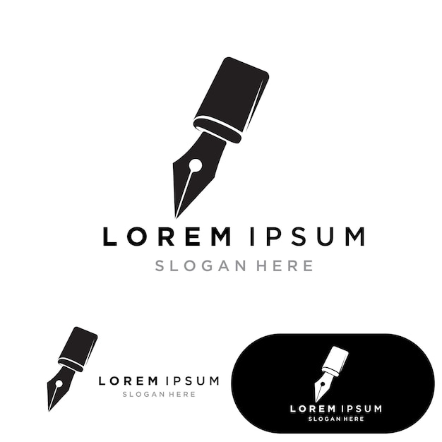 feather pen logo template