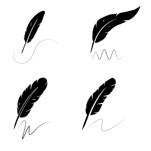 Feather pen logo vector