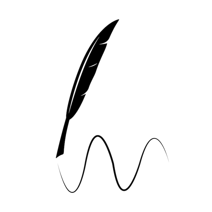 Vector feather pen logo