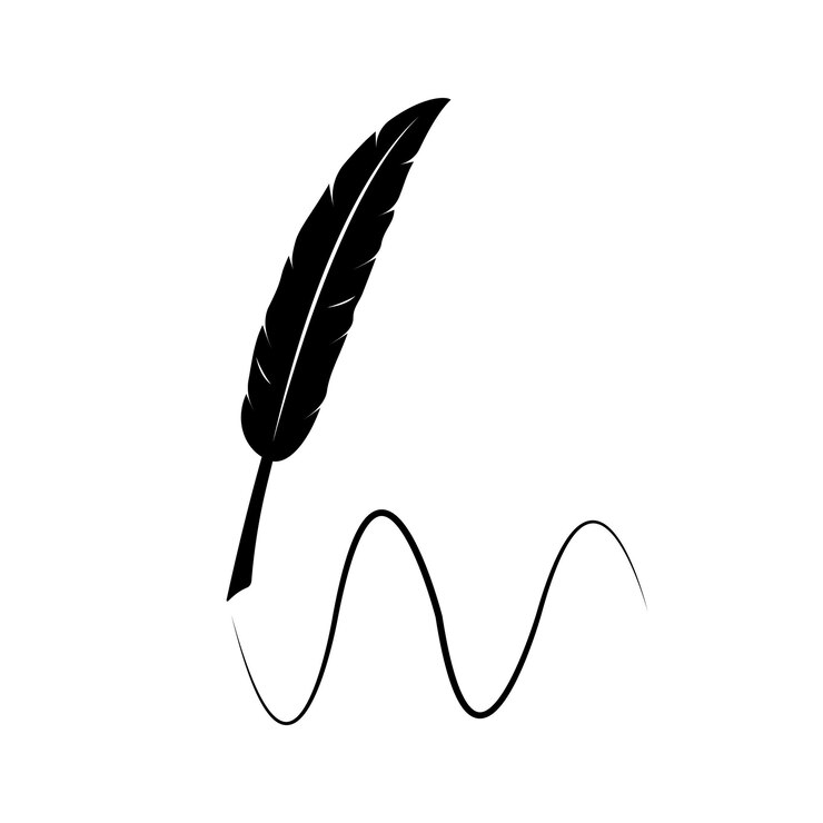 Vector feather pen logo