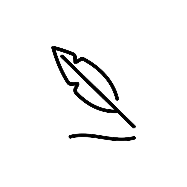 Feather pen sign symbol vector