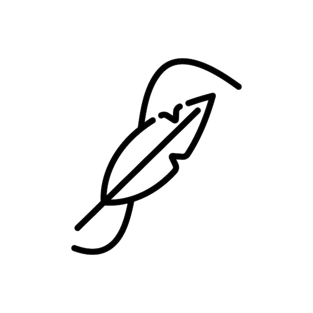 Feather pen sign symbol vector