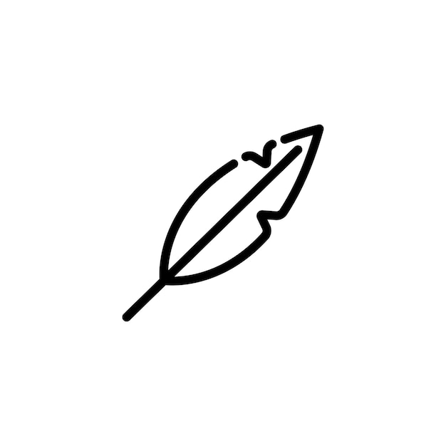 Feather pen teken symbool vector