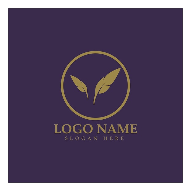 Piuma penna scrivere segno logo template icone app