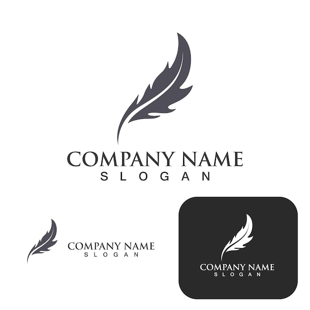 Feather pen write sign logo template app icons