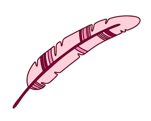 Vector feather in pink colors vector illustration