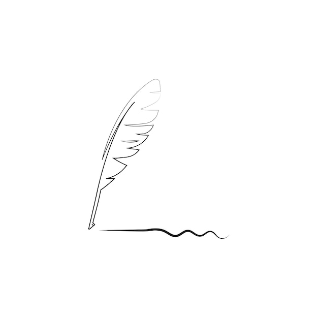 Vector feather quill pen icon