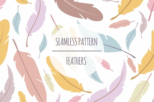 Vector feather seamless patern