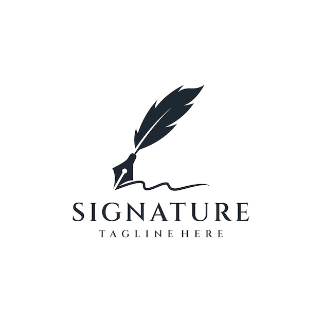 Vector feather silhouette ink logo design   inspiration.