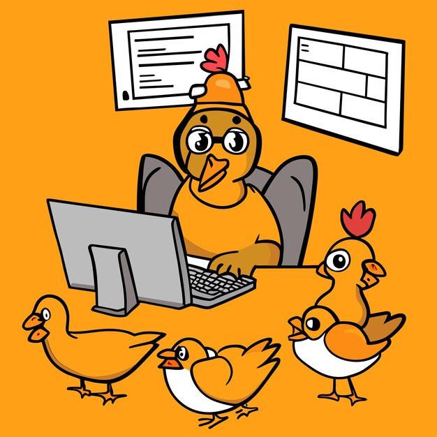 Feathered fun counting task with chicken cartoon in eps format