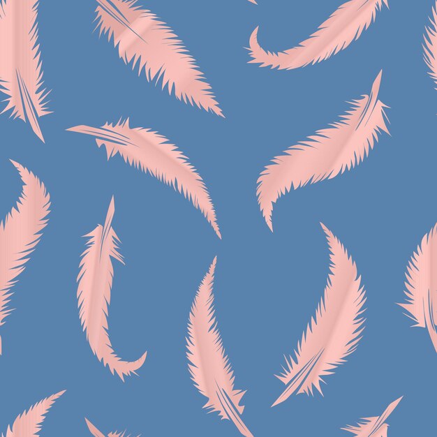 Feathers gradient vector seamless pattern