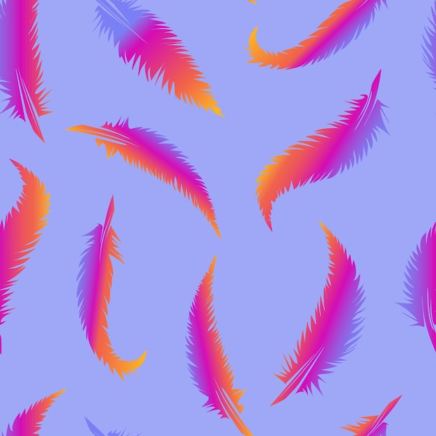 Feathers gradient vector seamless pattern