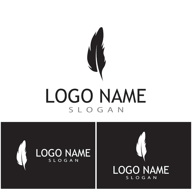 Feathers logo template vector symbol nature