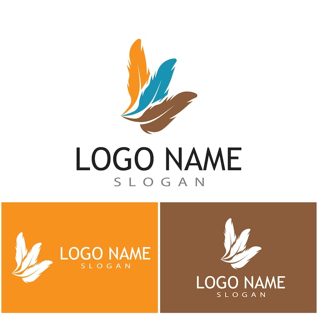 Feathers Logo Template vector symbol nature