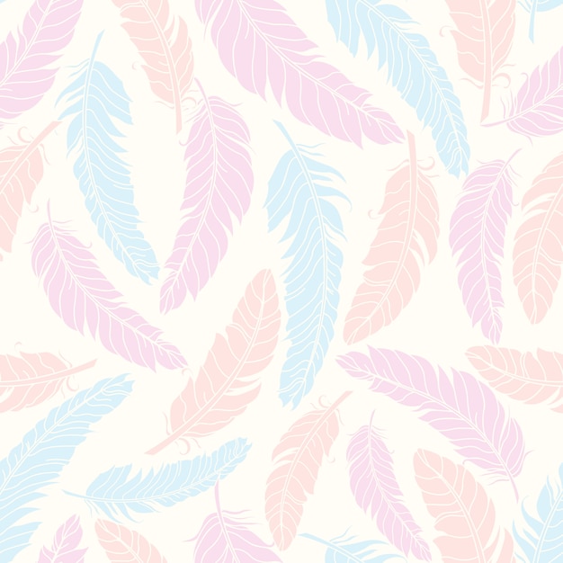 Vector feathers seamless pattern