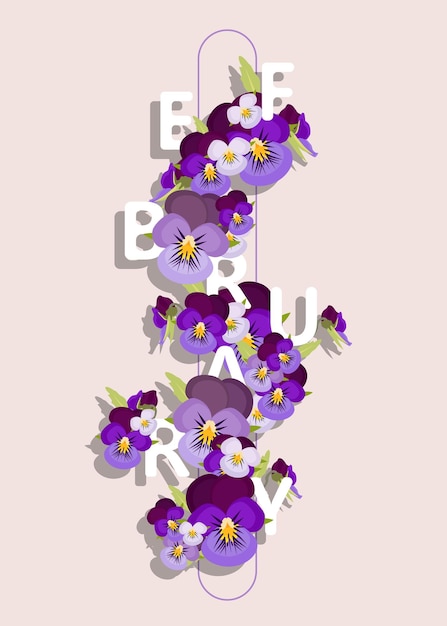 Februari bloem geboorte vector