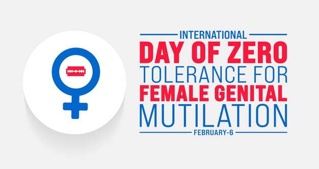 Februari is Internationale Dag van Zero Tolerantie voor Vrouwelijke Genitale Verminking achtergrond sjabloon