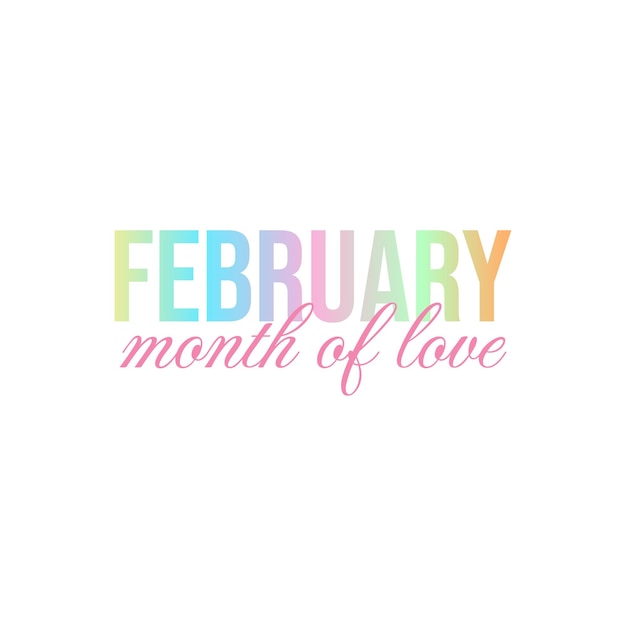 Februari maand van liefde en romantiek typografie design