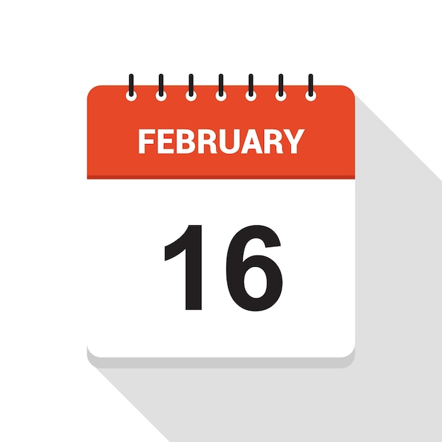 february 16 calendar date icon