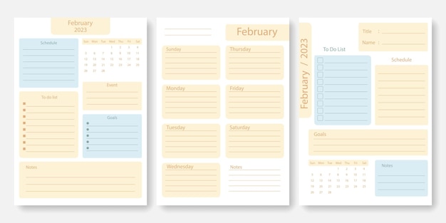 February 2023 Monthly planner template