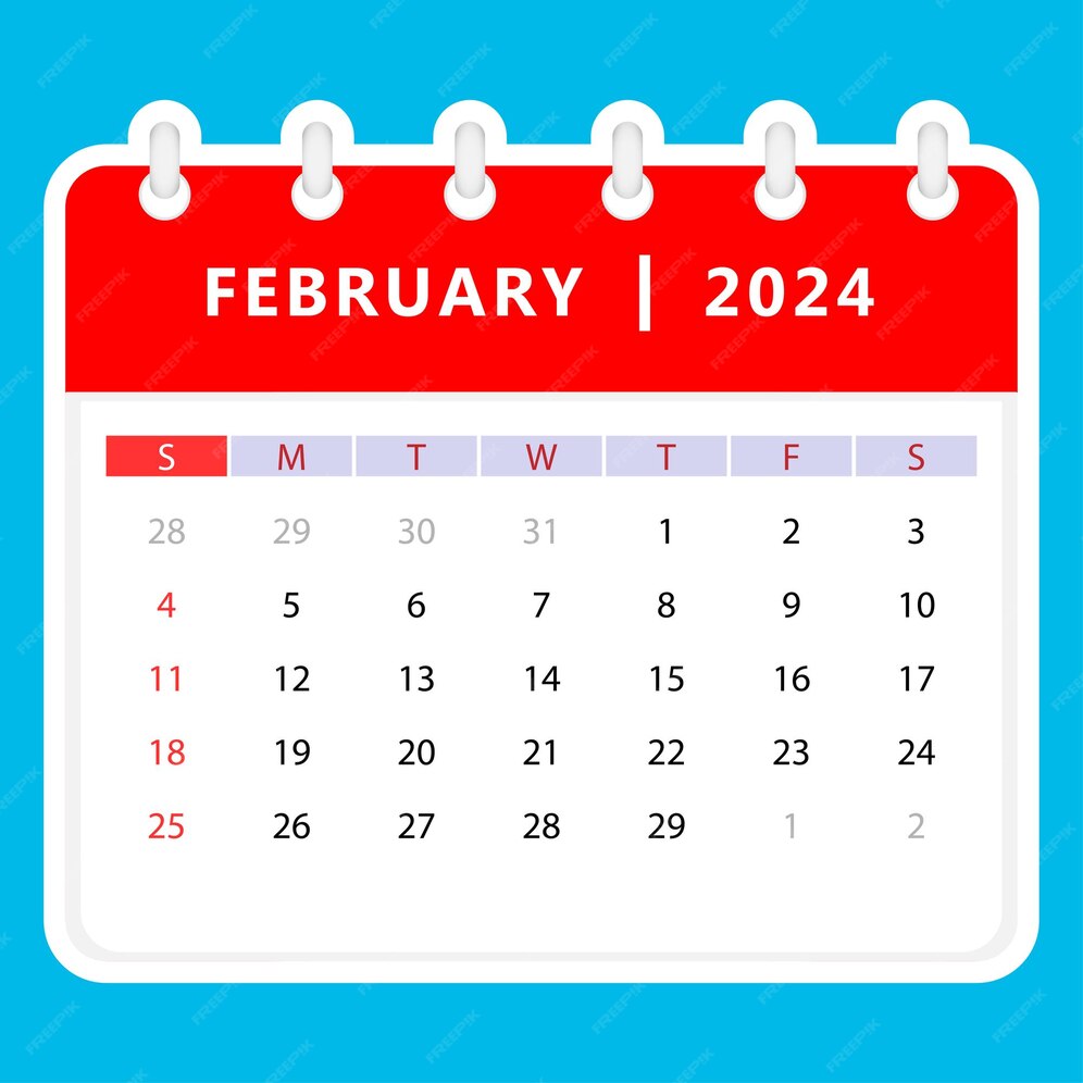Premium Vector February 2024 calendar sunday start vector design