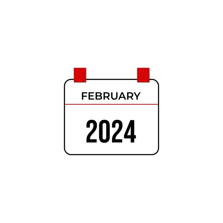 Premium Vector February 2024 calender icon