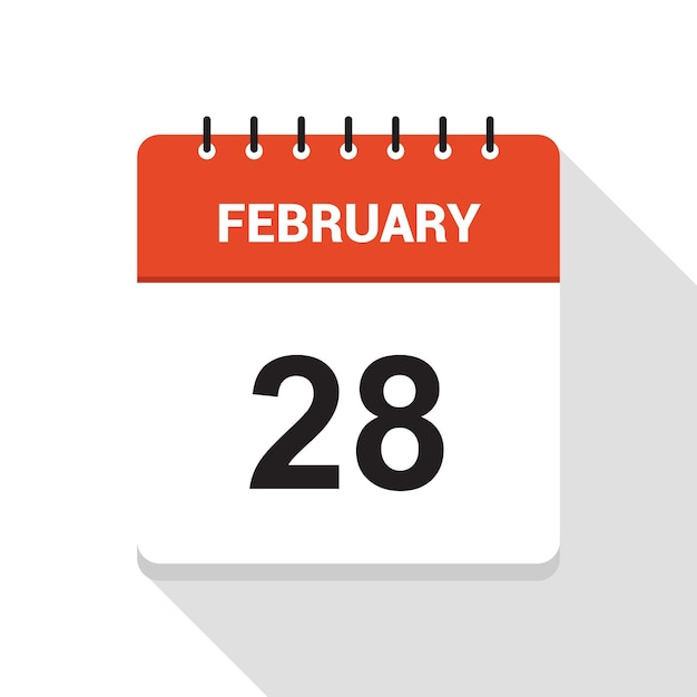 february 28 calendar date icon
