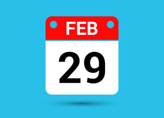 February 29 calendar date flat icon day 29 vector illustration