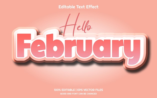 February 3D editable text effect