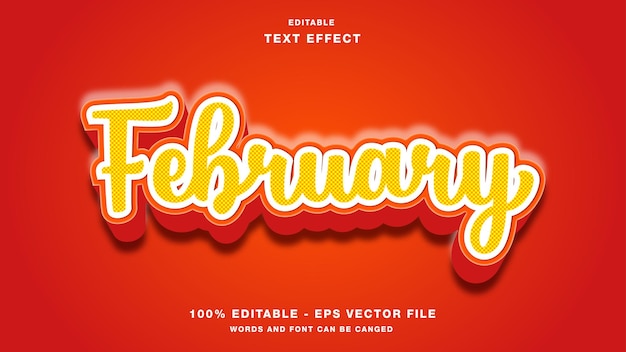 February Editable Text Effect